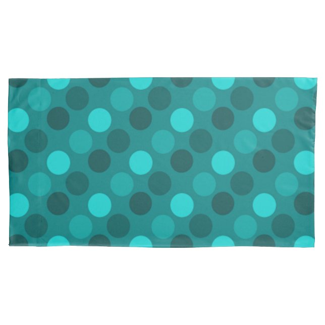Turquoise Polka Dot Pillow Case (Front)