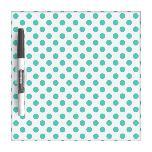 Turquoise polka dots dry erase board (Front)