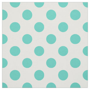 Turquoise polka dots fabric