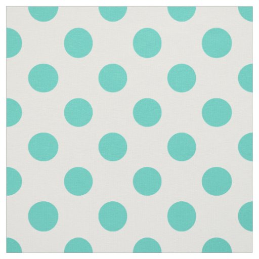 Turquoise polka dots fabric