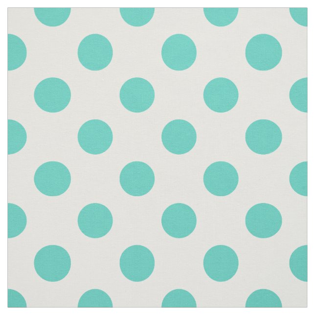 Turquoise polka dots fabric (Swatch)