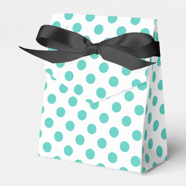Turquoise polka dots favor boxes (Front Side)