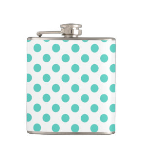Turquoise polka dots hip flask