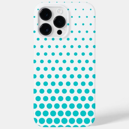 Turquoise Polka Dots Modern White Case_Mate iPhone 14 Pro Max Case