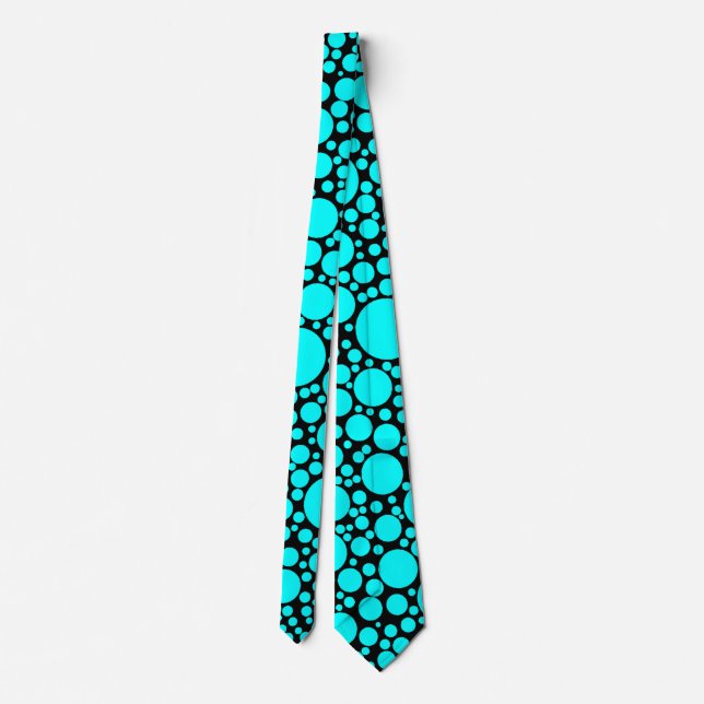 Turquoise Polka Dots Neck Tie (Back)