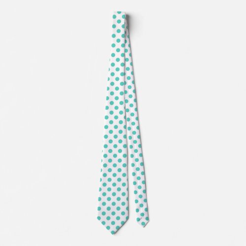 Turquoise polka dots tie