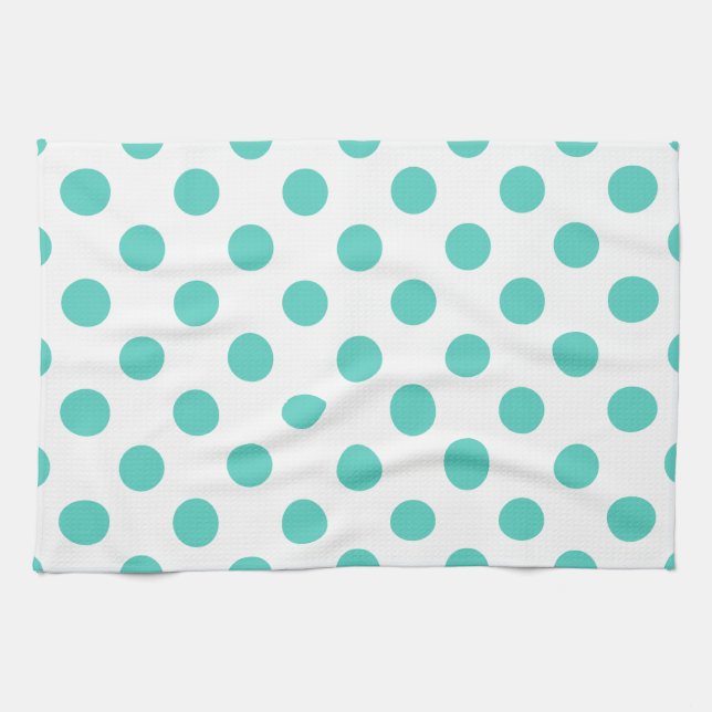 Turquoise polka dots towel (Horizontal)