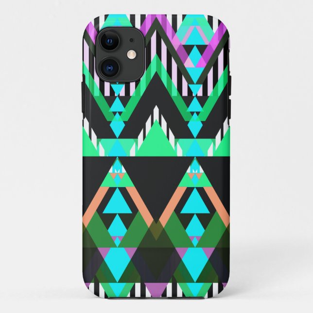 Turquoise Pop Aztec Case-Mate iPhone Case (Back)