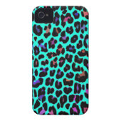 Turquoise Pop Leopard Print Case-Mate iPhone Case (Back)