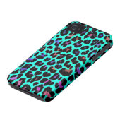 Turquoise Pop Leopard Print Case-Mate iPhone Case (Bottom)