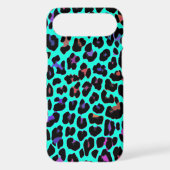 Turquoise Pop Leopard Print Case-Mate iPhone Case (Back)