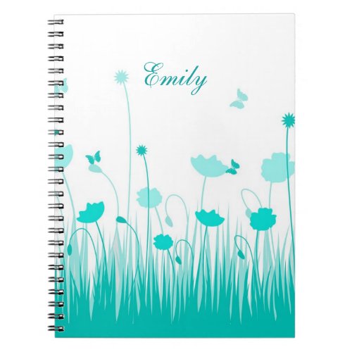 Turquoise Poppies Notebook