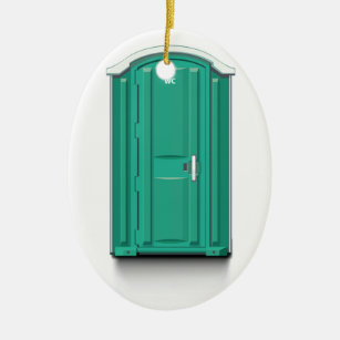 Turquoise Portable Toilet Ceramic Ornament