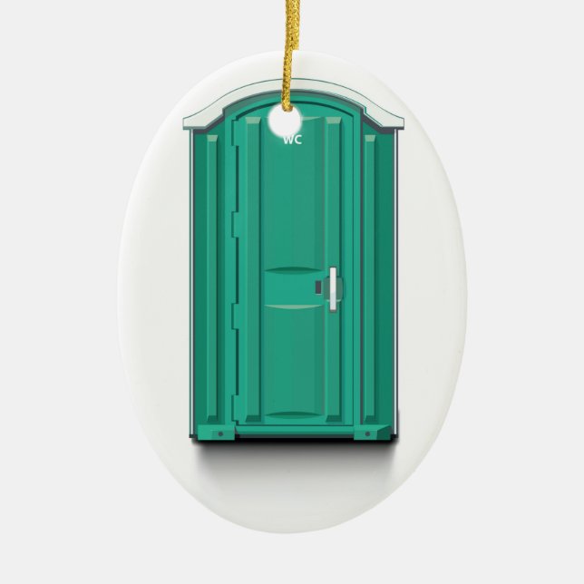 Turquoise Portable Toilet Ceramic Ornament (Front)
