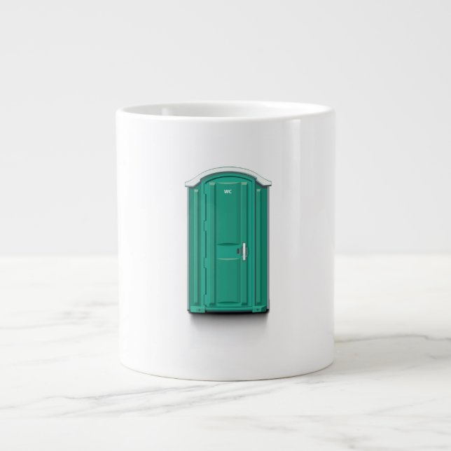 Turquoise Portable Toilet Giant Coffee Mug (Front)