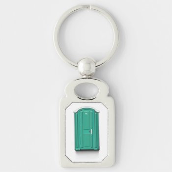 Turquoise Portable Toilet Keychain by coolify at Zazzle
