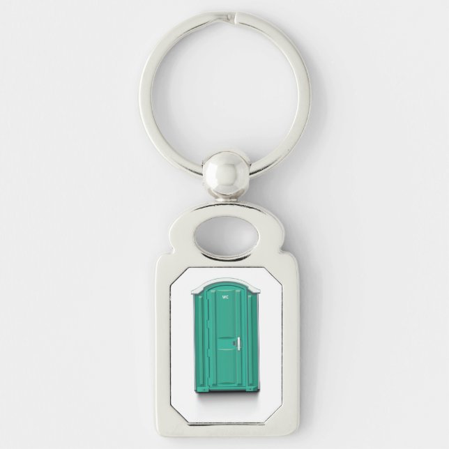 Turquoise Portable Toilet Keychain (Front)
