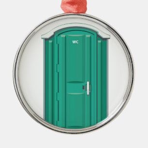 Turquoise Portable Toilet Metal Ornament