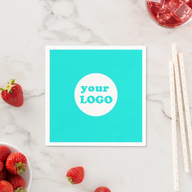 Turquoise Professional Custom Business Logo  Napkins (Insitu)