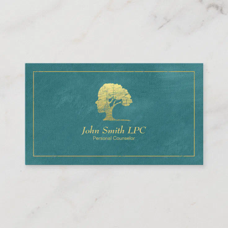 Turquoise Psychologist Personal Counselor Appointment Card 