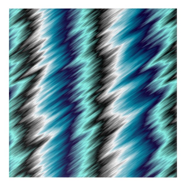 Turquoise, purple and black streak abstract  acrylic print (Front)