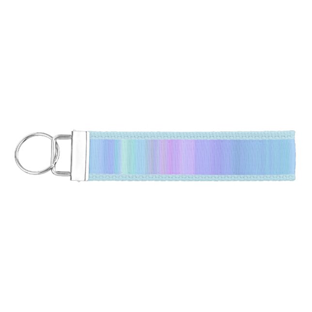 Turquoise Purple Blue Green Rainbow Wrist Keychain (Keys on Left)