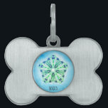 *~* Turquoise, Purple Blue Star Mandala Pet ID Tag<br><div class="desc">This blue, purple and sage star mandala on a bright turquoise will make this tag stand out. This design can be customized so feel free to change the name to that of your pet :) *~* My name is Anna Rosa (aka Anna Pizzoferrato) and I am an internationally known distance...</div>