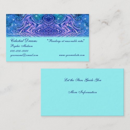 Turquoise Purple Celestial Business Card