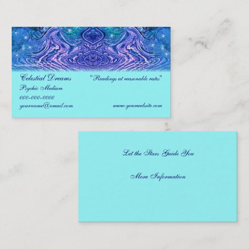 Customizable Turquoise Purple Celestial Business Card