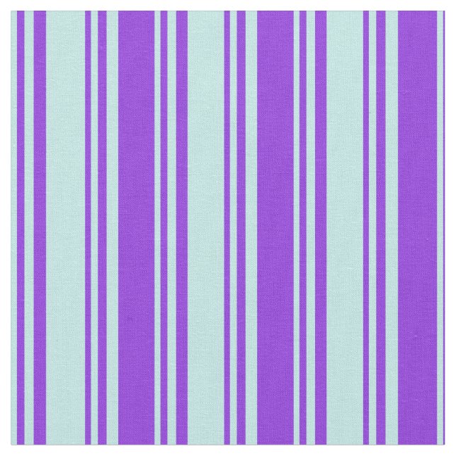 Turquoise & Purple Colored Stripes Pattern Fabric (Close Up)