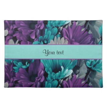 Turquoise & Purple Daisies Placemat by kye_designs at Zazzle