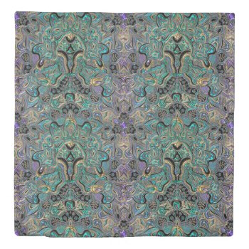 Turquoise Purple Gold Mandala Bedspread by BecometheChange at Zazzle