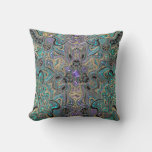Turquoise Purple Gold Mandala Throw Pillow at Zazzle
