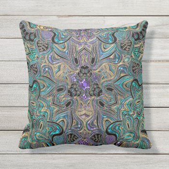 Turquoise Purple Gold Mandala Throw Pillow by BecometheChange at Zazzle