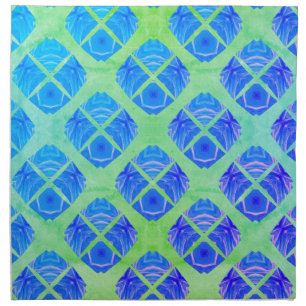 Turquoise, Purple, Green Boho Peacocks Pattern Cloth Napkin