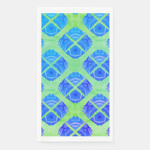 Turquoise, Purple, Green Boho Peacocks Pattern Paper Guest Towels