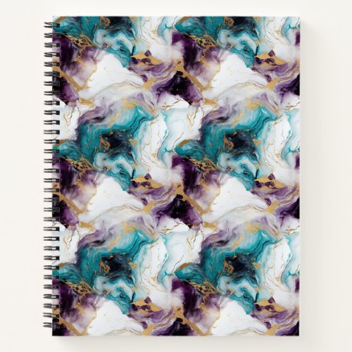 Turquoise  Purple Marble Notebook