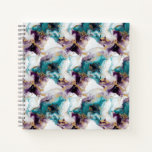 Turquoise &amp; Purple Marble Notebook