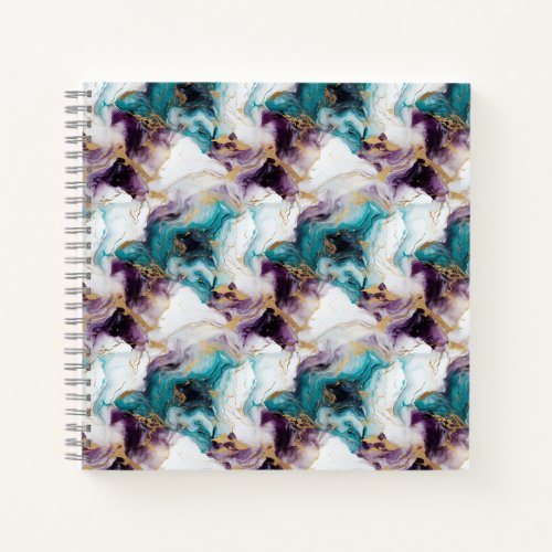 Turquoise  Purple Marble Notebook