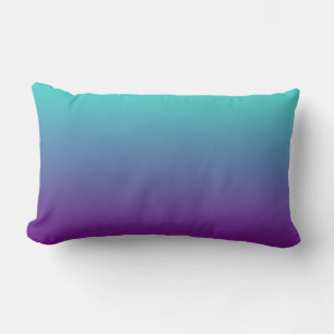 Turquoise Purple Ombre Lumbar Pillow