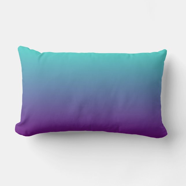 Turquoise Purple Ombre Lumbar Pillow (Front)