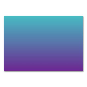 Turquoise Purple Ombre Table Number by purplestuff at Zazzle