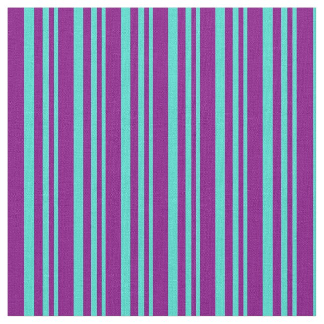 Turquoise & Purple Pattern Fabric (Close Up)