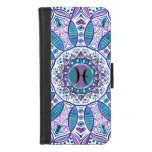 Turquoise Purple Pisces Mandala Iphone Wallet Case at Zazzle
