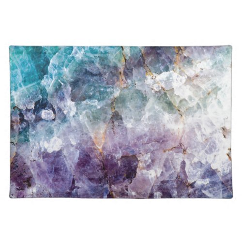 Turquoise  Purple Quartz Crystal Cloth Placemat