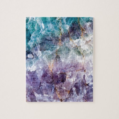 Turquoise  Purple Quartz Crystal Jigsaw Puzzle