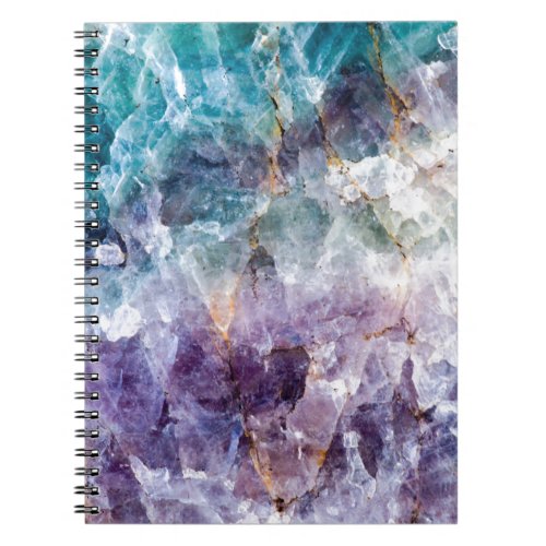 Turquoise  Purple Quartz Crystal Notebook