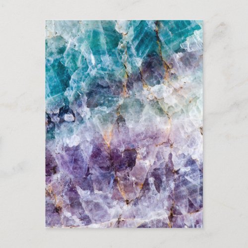 Turquoise  Purple Quartz Crystal Postcard