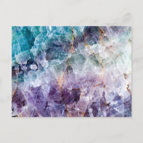 Turquoise  Purple Quartz Crystal Postcard