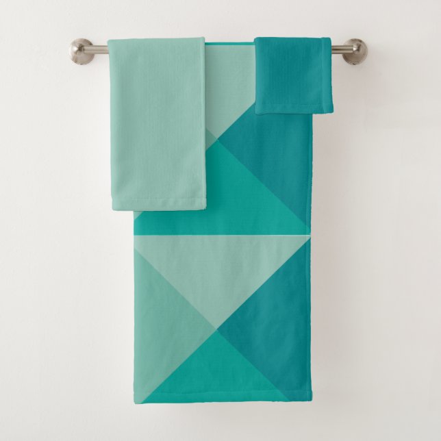 Turquoise Pyramids  Bath Towel Set (Insitu)
